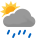 Rain, Scattered clouds