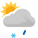 Light sleet, Scattered clouds 